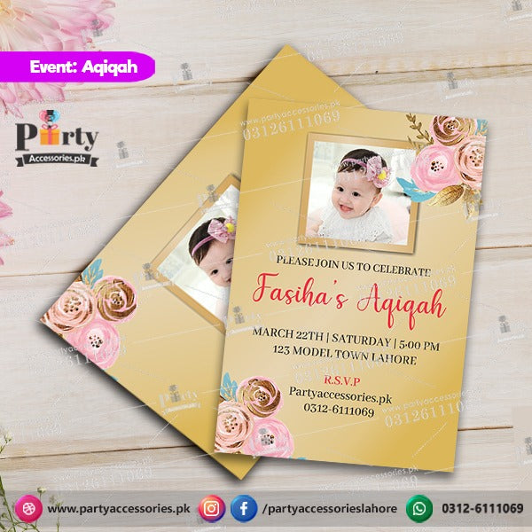 aqeeqah party invitation cards for girl aqiqah party decorations 