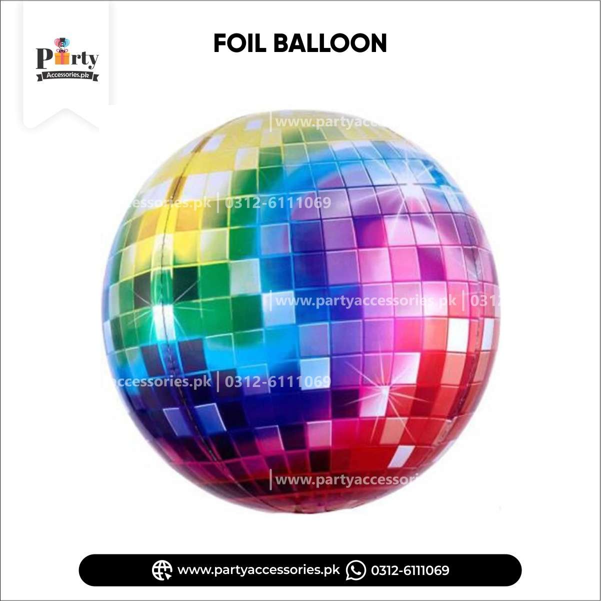 disco ball shape foil balloon 4D