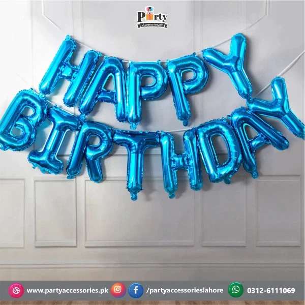 BLUE FOIL LETTERS FOR DINOSAUR THEME BIRTHDAY PARTY 