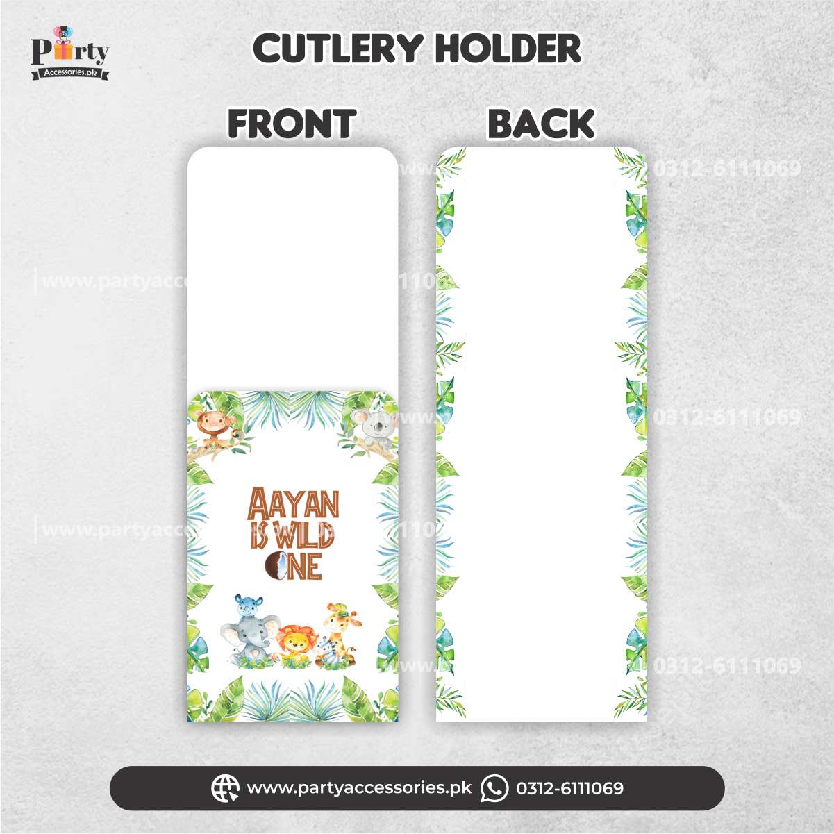 Wild One Theme Customized Cutlery Holder for Party Cutlery Decoration