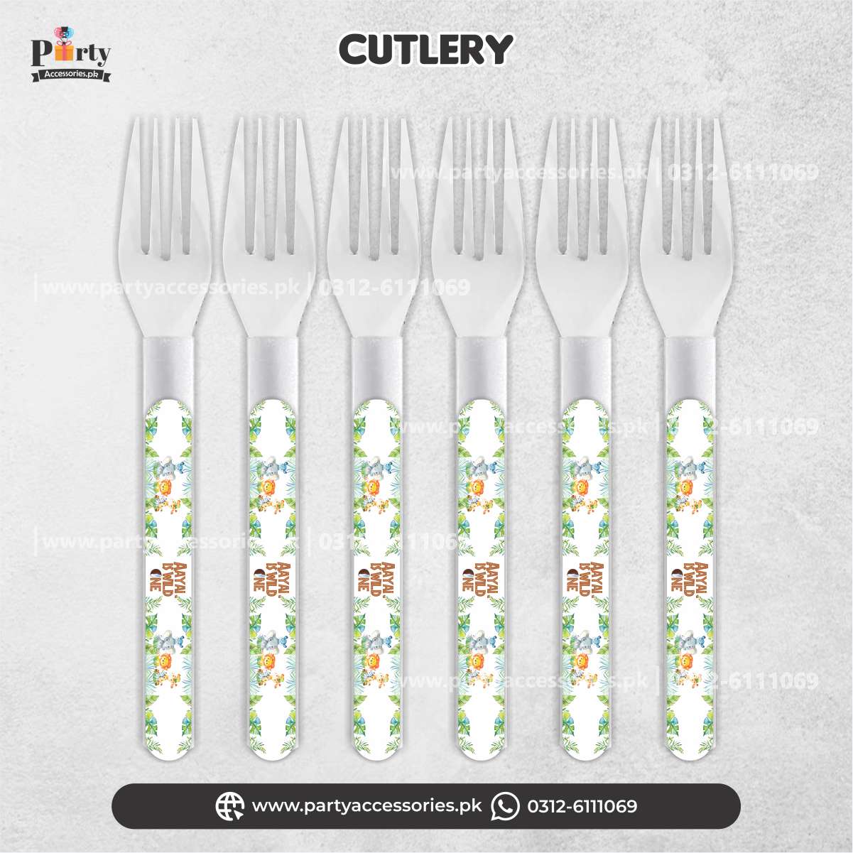 Wild One Theme Customized Disposable Forks for Party Dinner Decoration