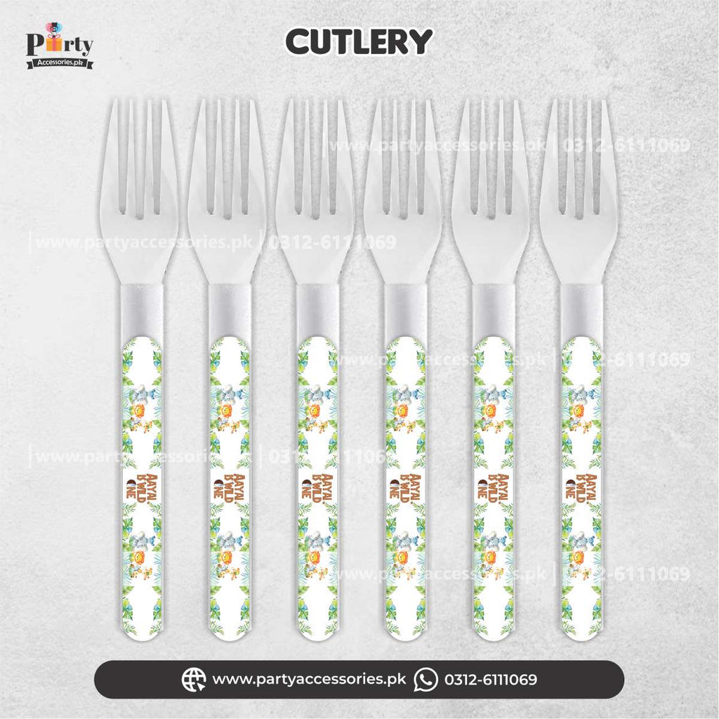 Wild One Theme Customized Disposable Forks for Party Dinner Decoration
