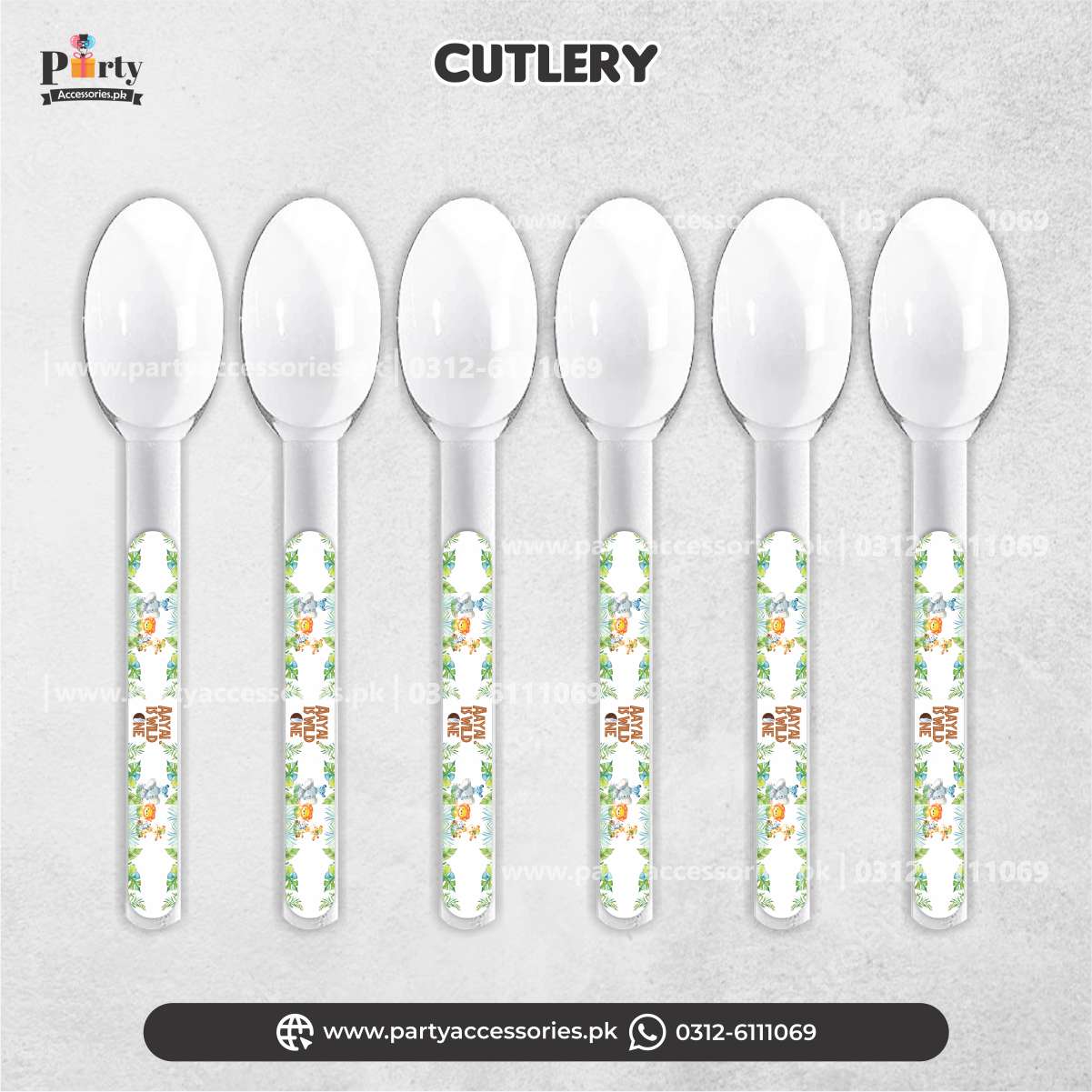 Wild One Theme Customized Disposable Spoons for Party Table Decoration