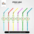 Wild One Theme Straws with Custom Labels for Birthday Drink Accessories (Pack of 12)