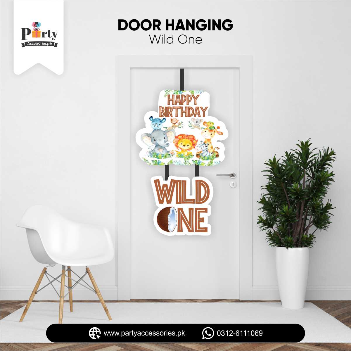 Wild One Theme Decorations | Customized Birthday Party Door Hanging