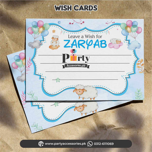 Aqeeqa Customized wish cards for boy aqiqah