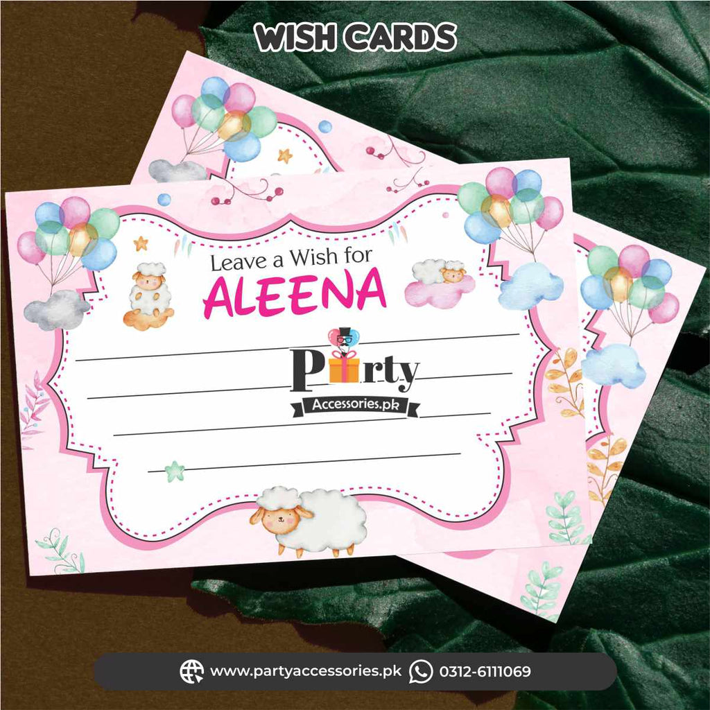 Aqeeqah Customized wish cards | for girl aqiqah