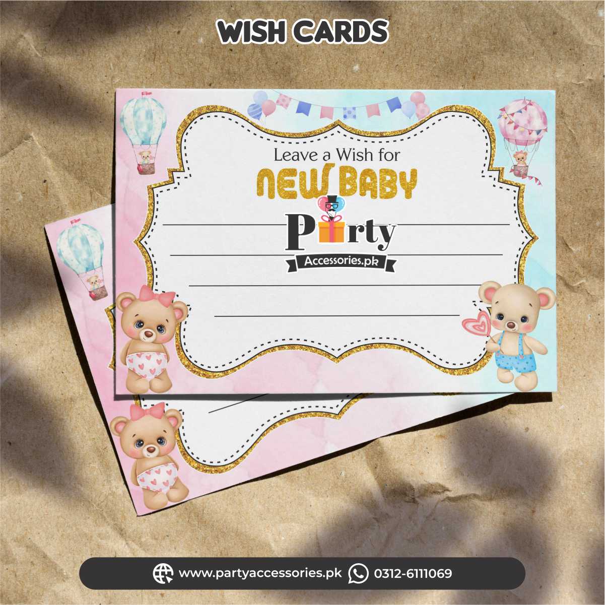 gender reveal party wish cards