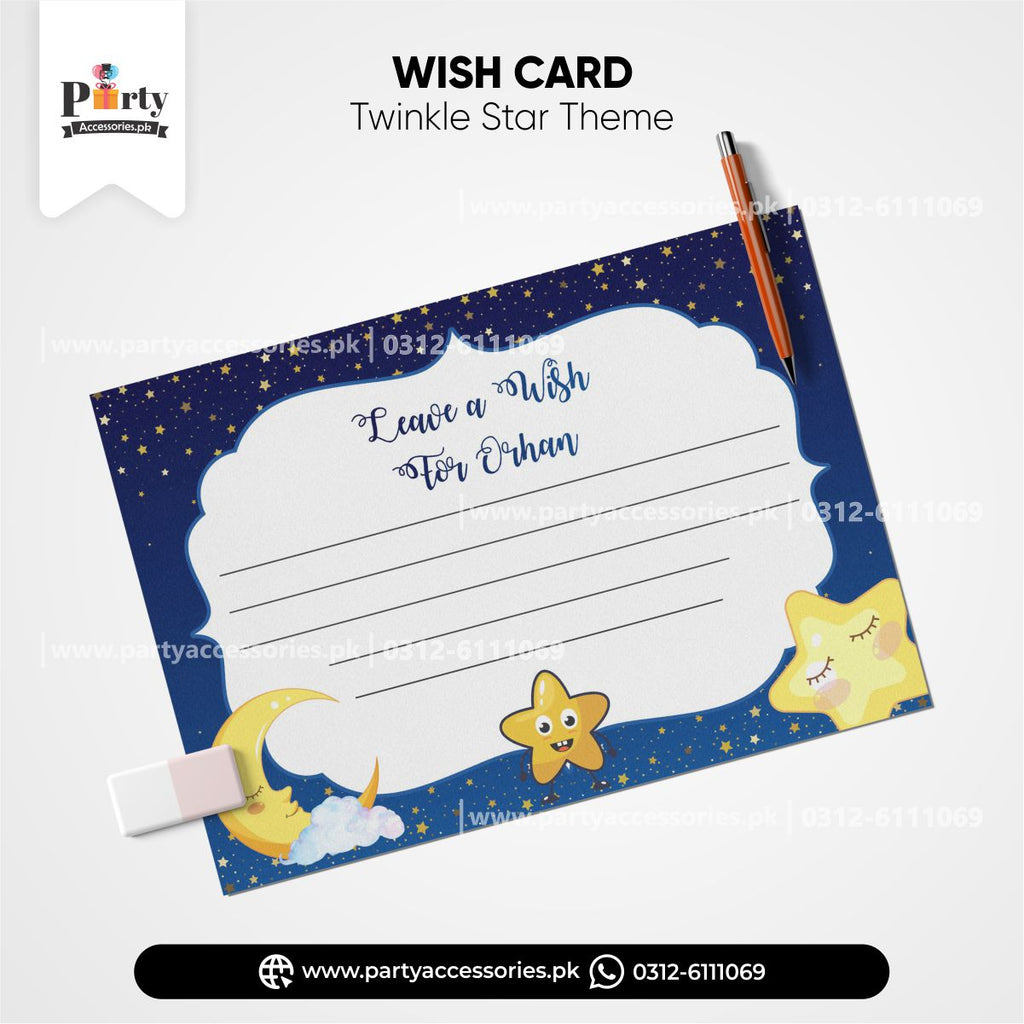 Customized twinkle star wish cards