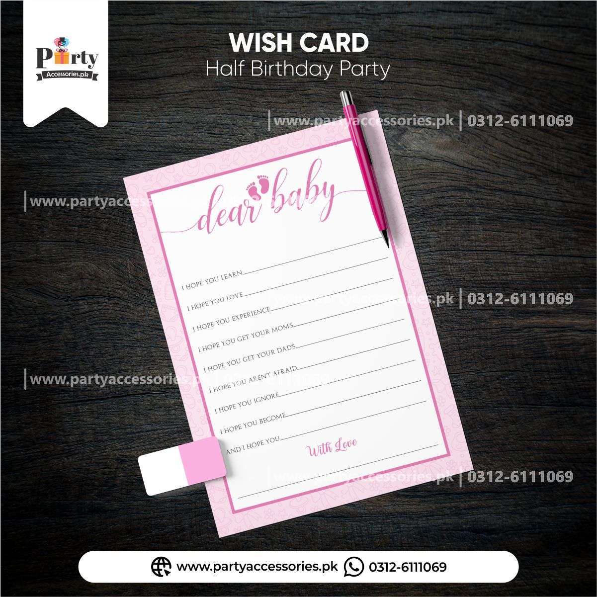 HALF BIRTHDAY THEME CUSTOMIZED WISH CARDS