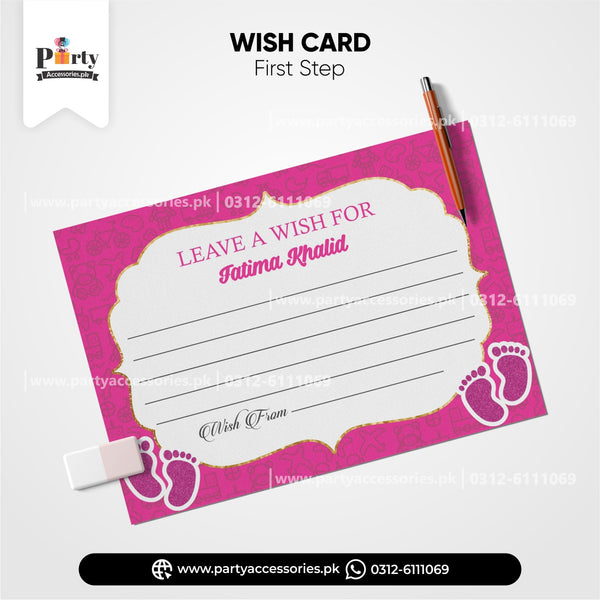 FIRST STEP WISH CARDS IN PINK 