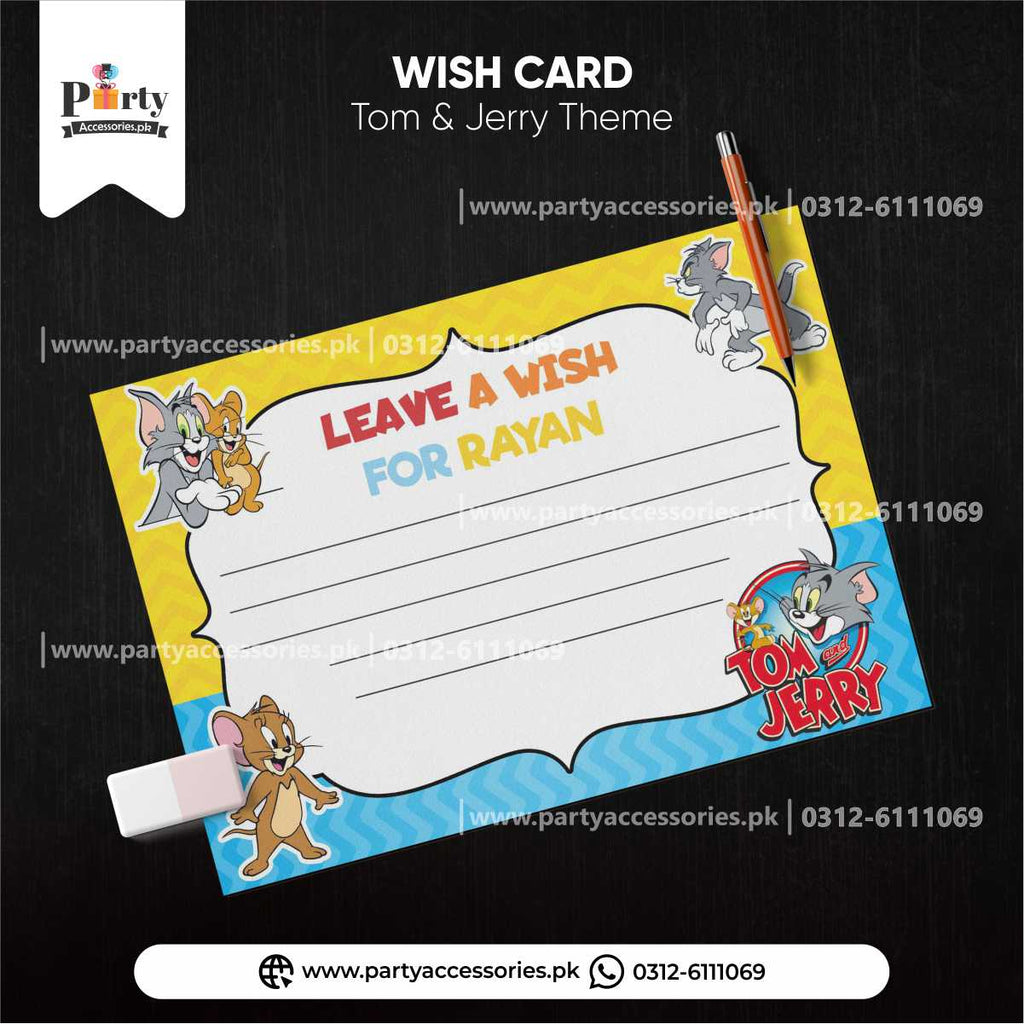 tom and jerry theme customized wish cards 