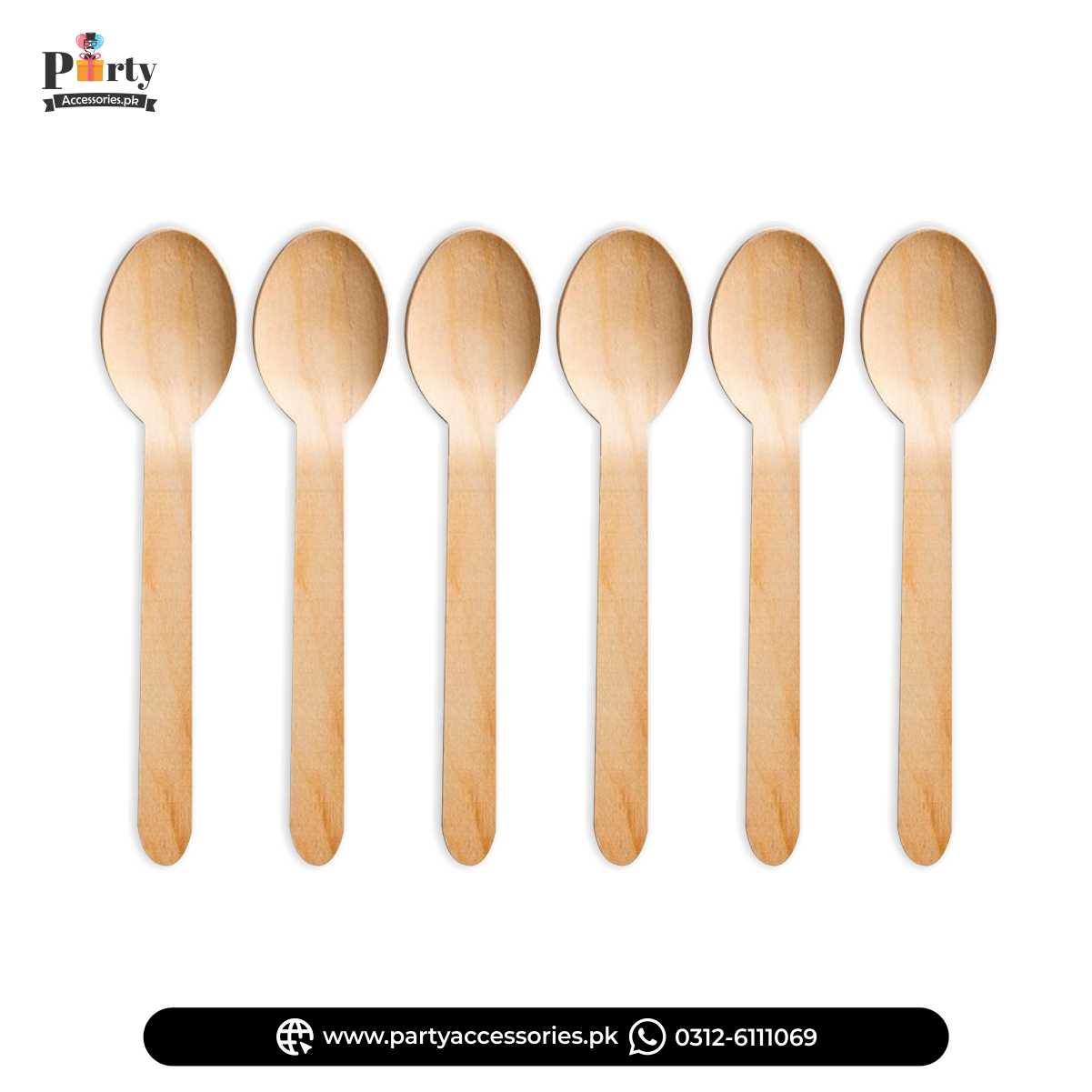 Disposable Wooden Spoons for Party Tableware