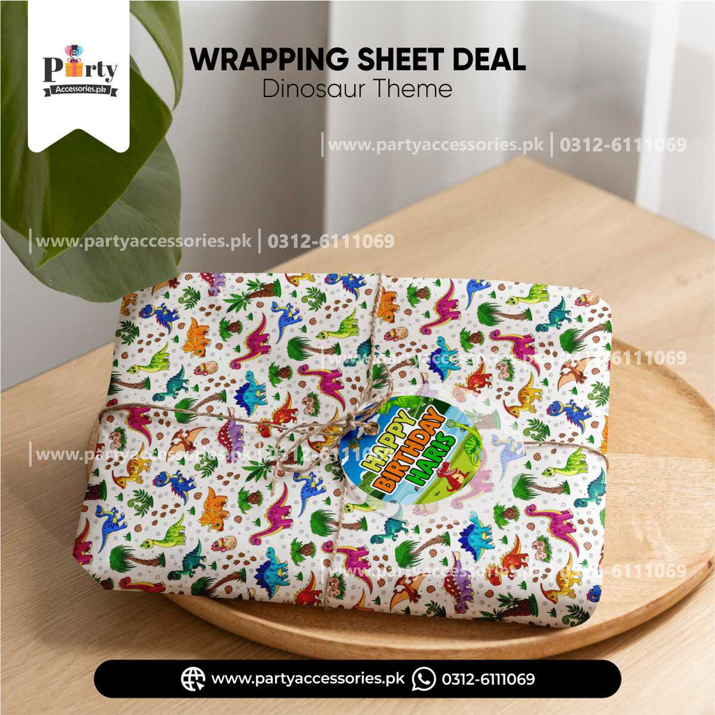 dinosaur theme customized gift wrapping sheet deal 