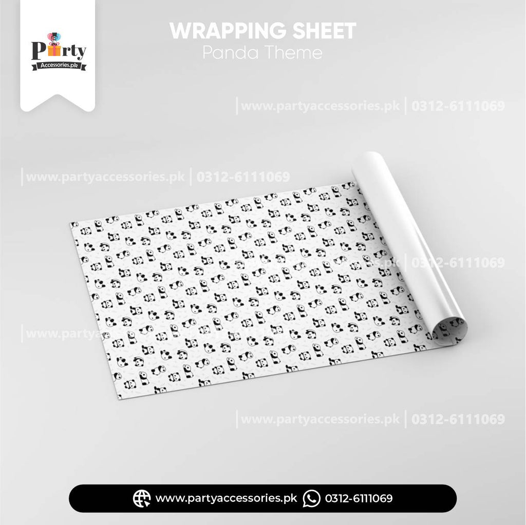 Gift Wrapping Sheets for Birthday Party Gift Decoration in Panda Boy Theme 