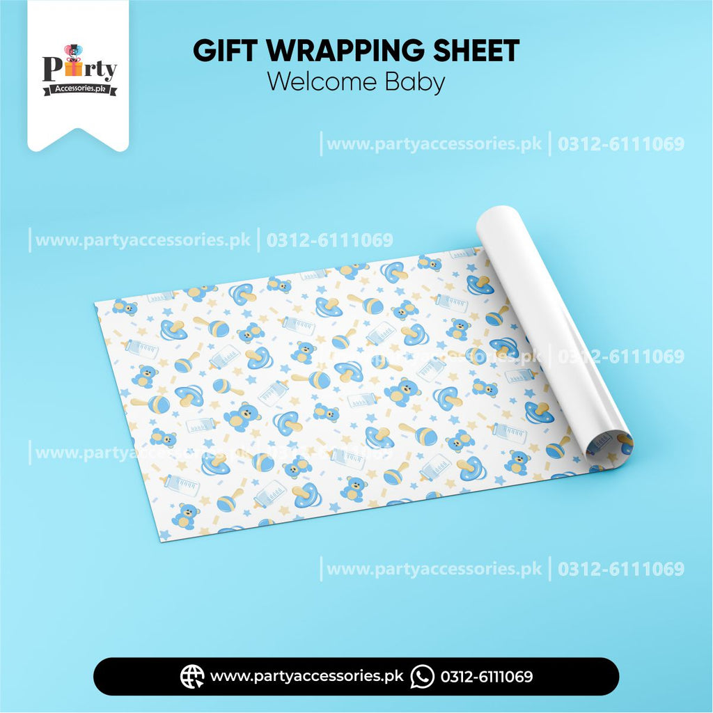 Welcome baby decoration ideas | Gift wrapping sheet for baby boy