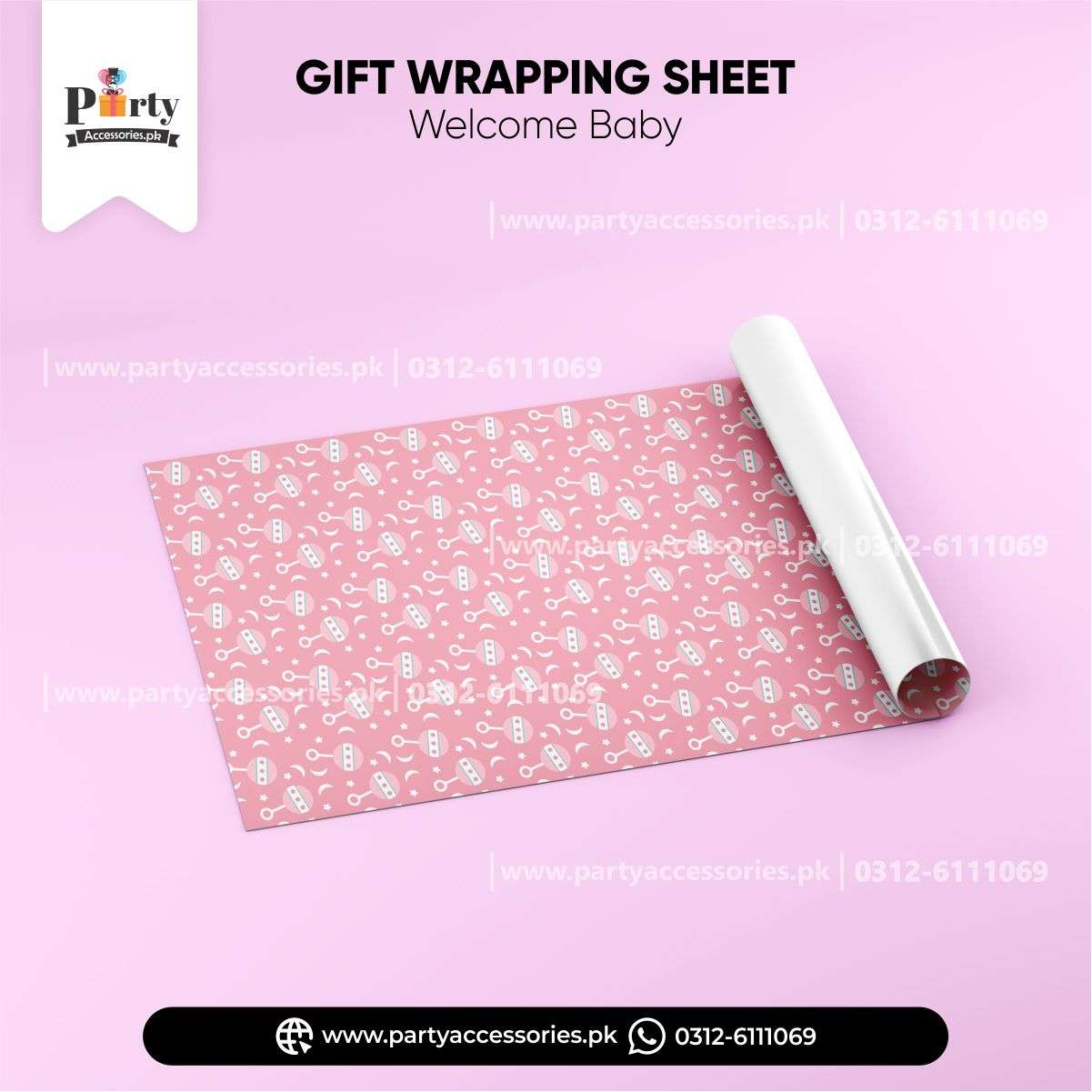 Welcome baby decoration ideas | Gift wrapping sheet for baby girl