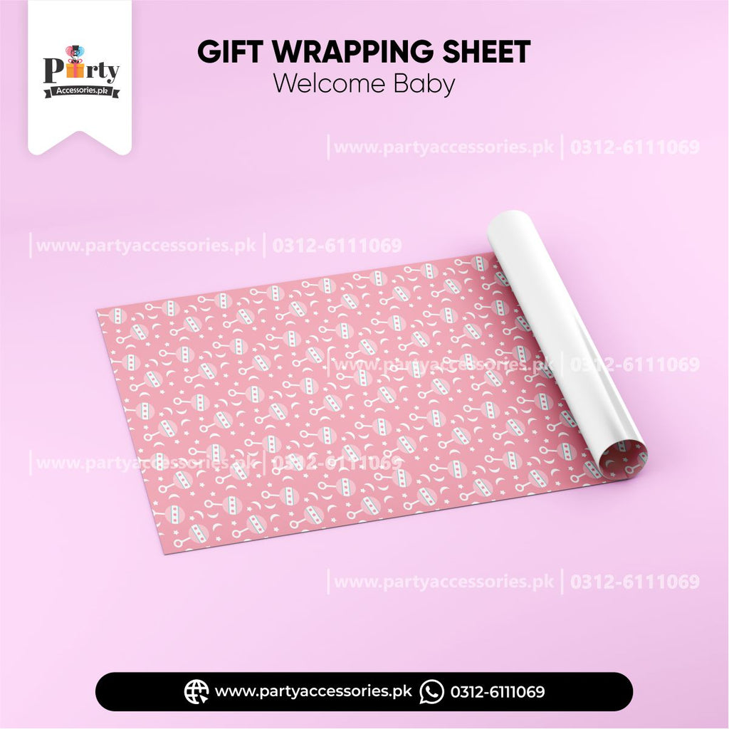 Welcome baby decoration ideas | Gift wrapping sheet for baby girl
