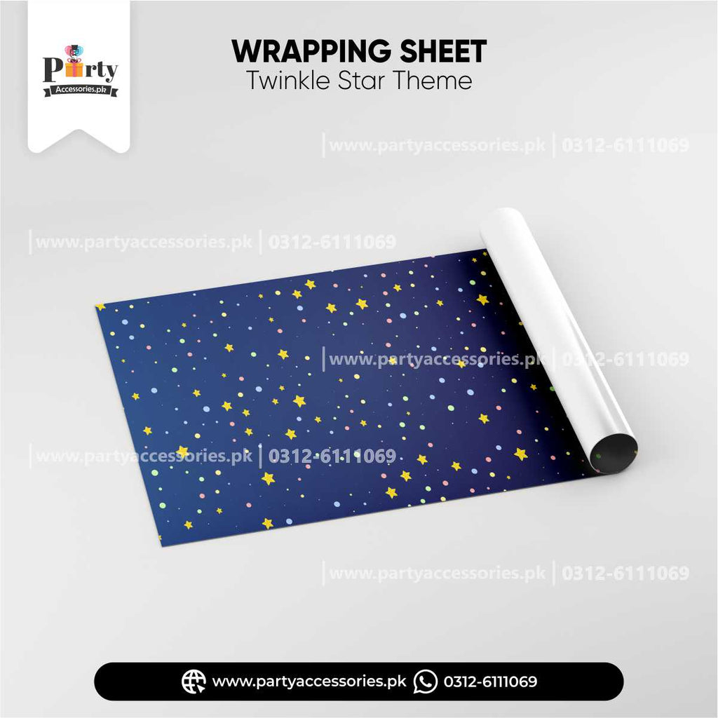 customized gift wrapping sheet for twinkle star birthday party 