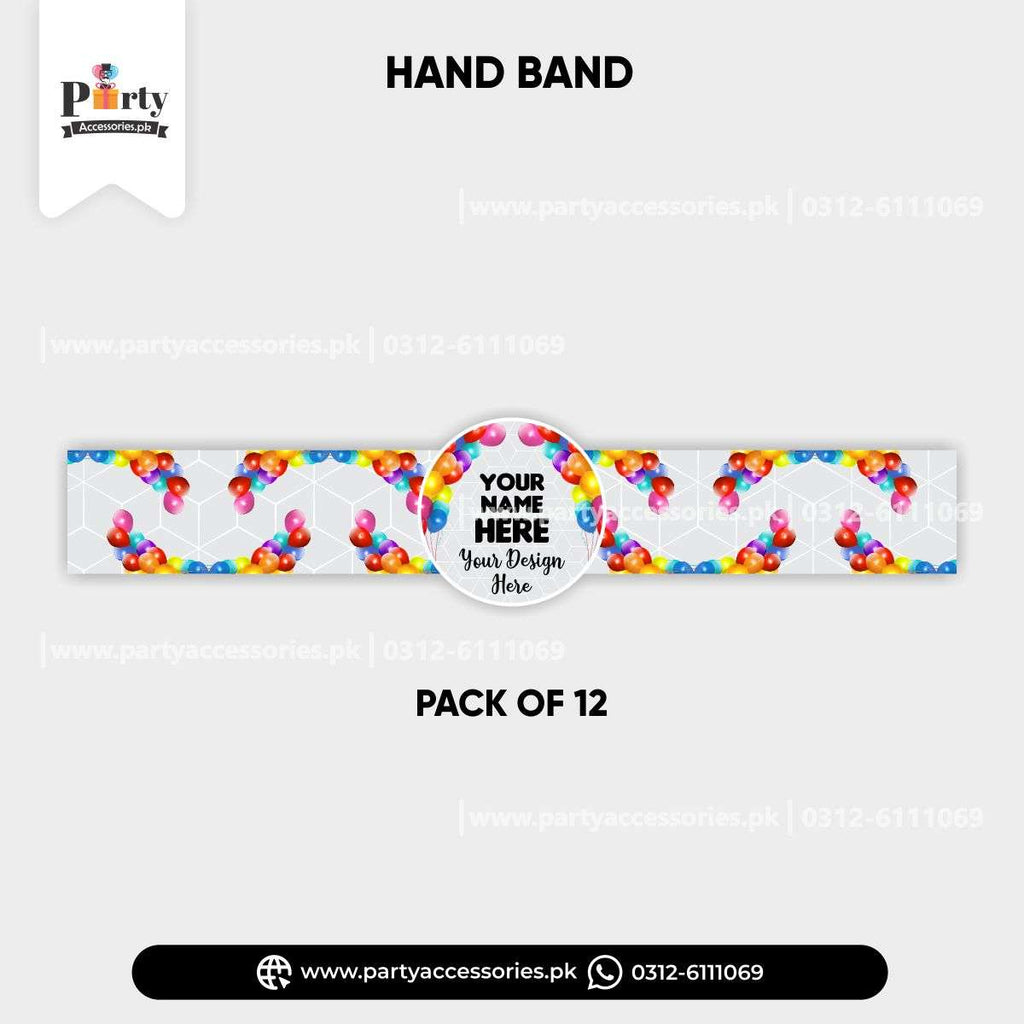 Customized Hand Band / Wrist Band for Events, Sports or Any Celebrations (Pack of 12)
