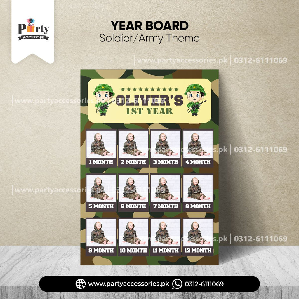 army soldier theme customized picture board month wise 