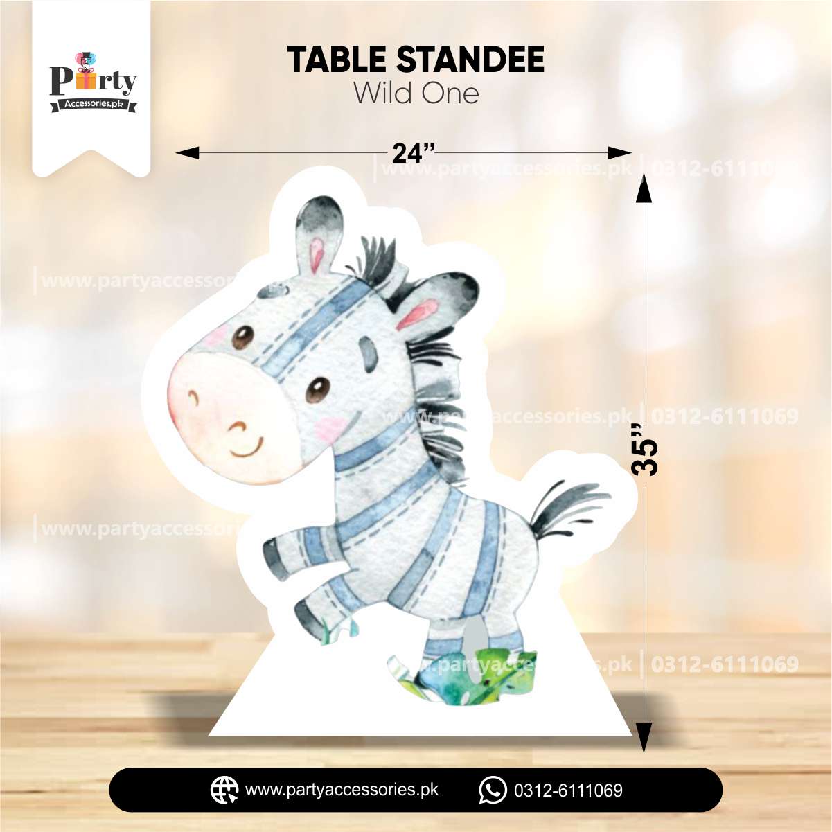 Zabra Shape Standing Character Cutouts for Birthday Party Decoration 