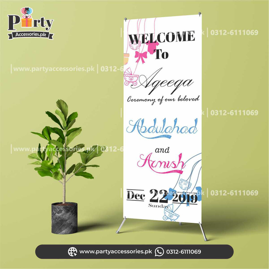 Aqeeqah decorations | Welcome Stand for Baby Boy aqiqah Party