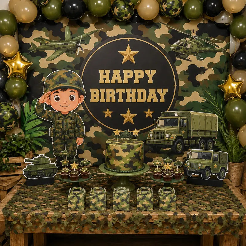 army soldiers theme birthday party decorations