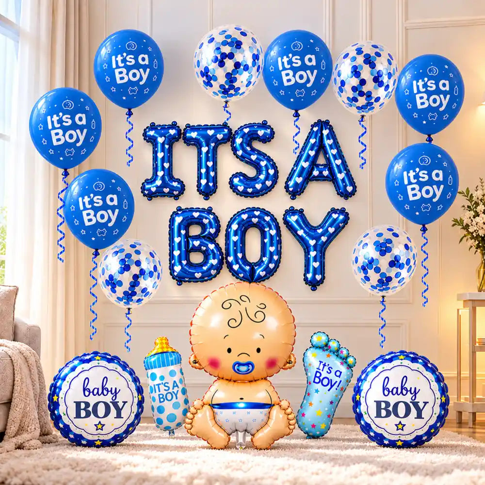 Its A Boy Balloon Decoration Set – It’s a Boy Welcome Party Décor Kit