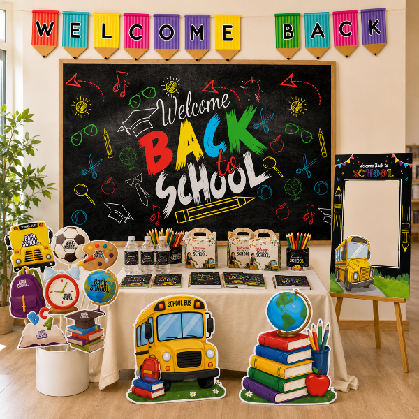 back to school decorations and party accessories
