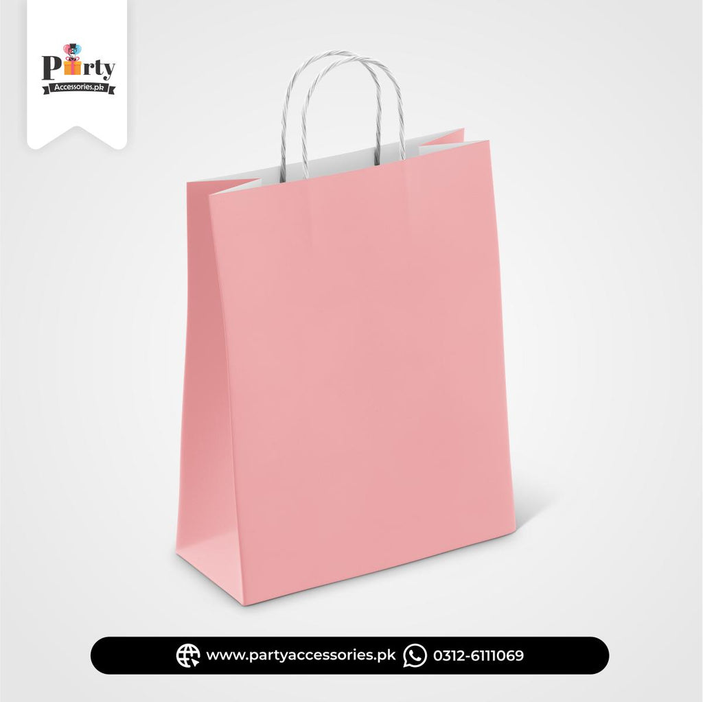 Plain light pink color favor / goody bags