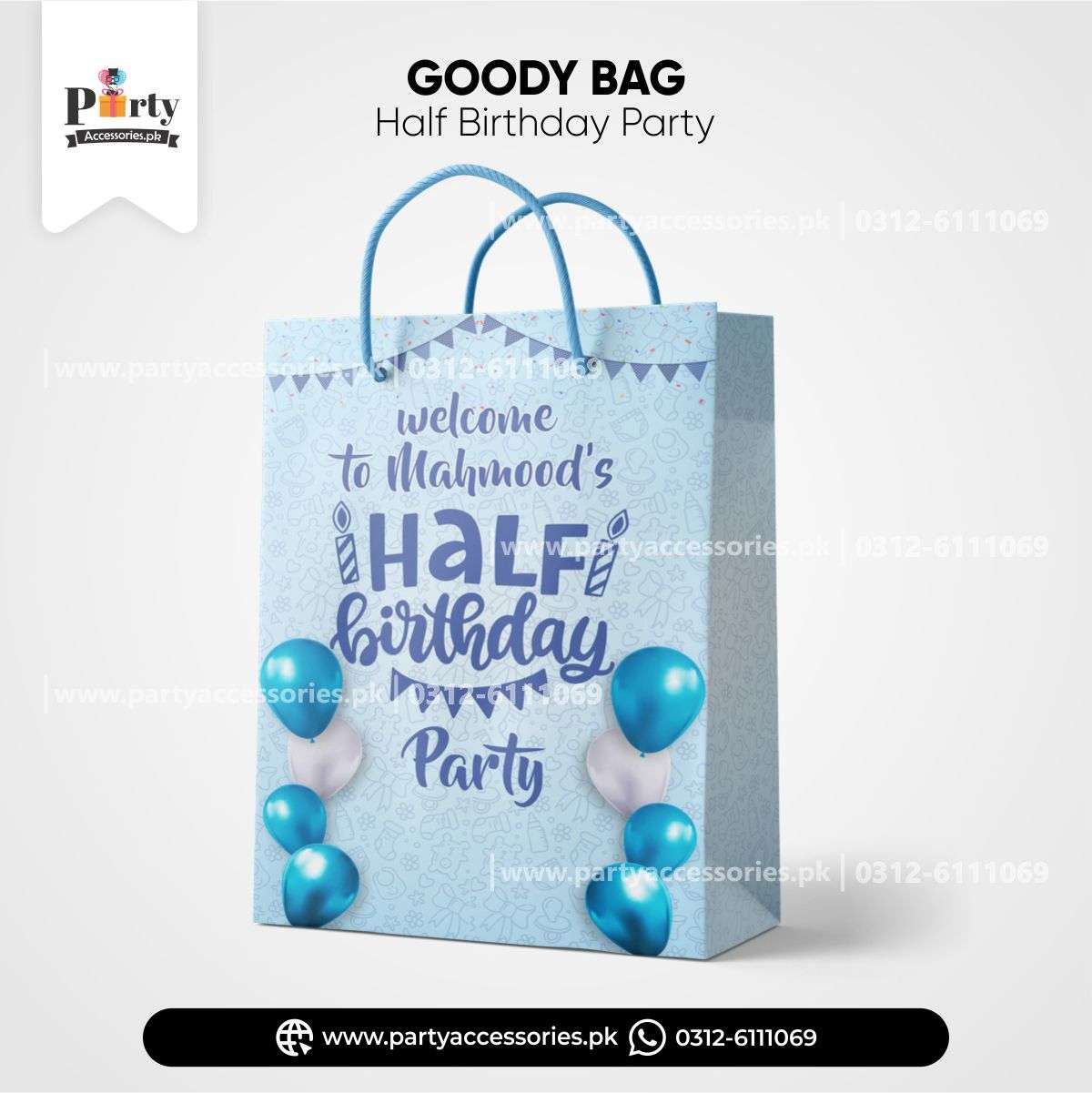 half birthday theme customized favor / goody bags
