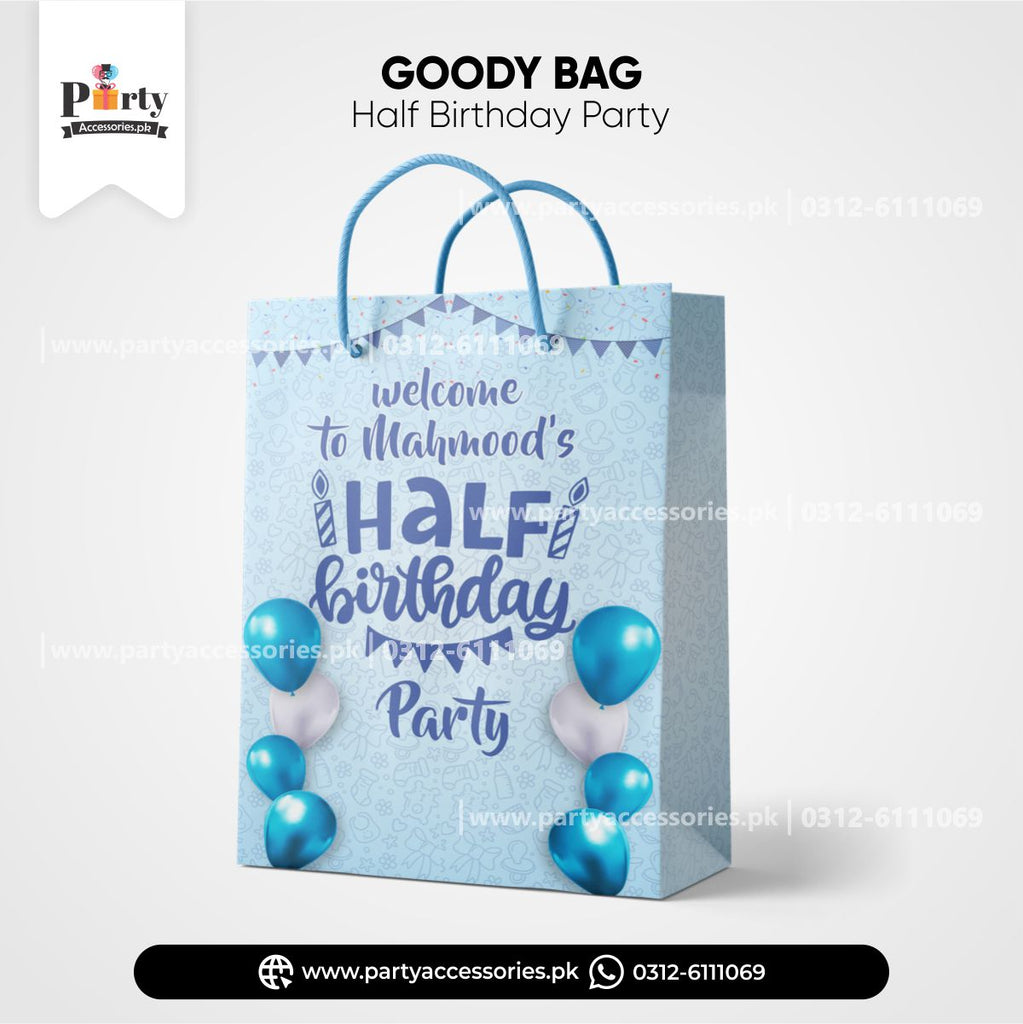 half birthday theme customized favor / goody bags