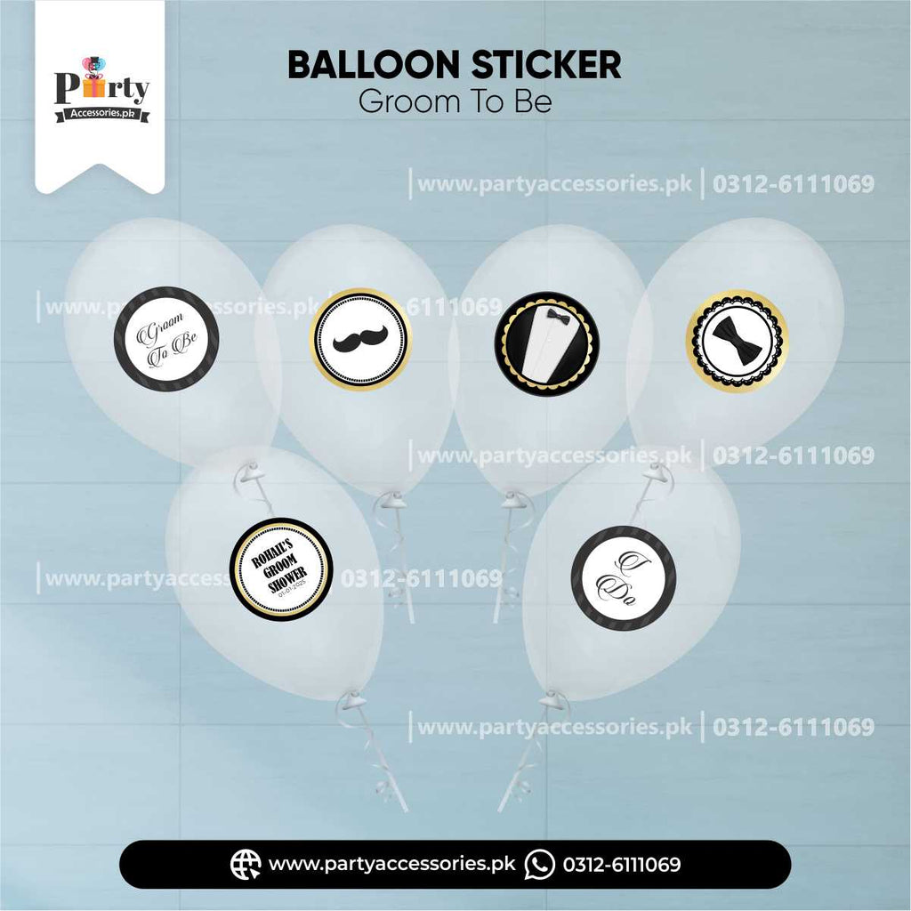 Transparent Groom-to-Be Balloons with Custom Stickers: Perfect for Groom Showers