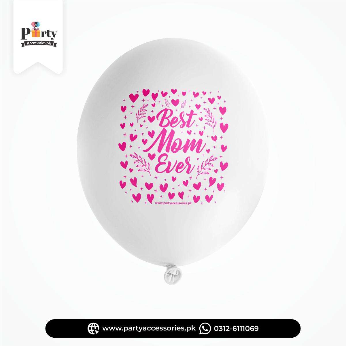 Best Mom Ever Printed Balloons for Mother's Day Decoration
