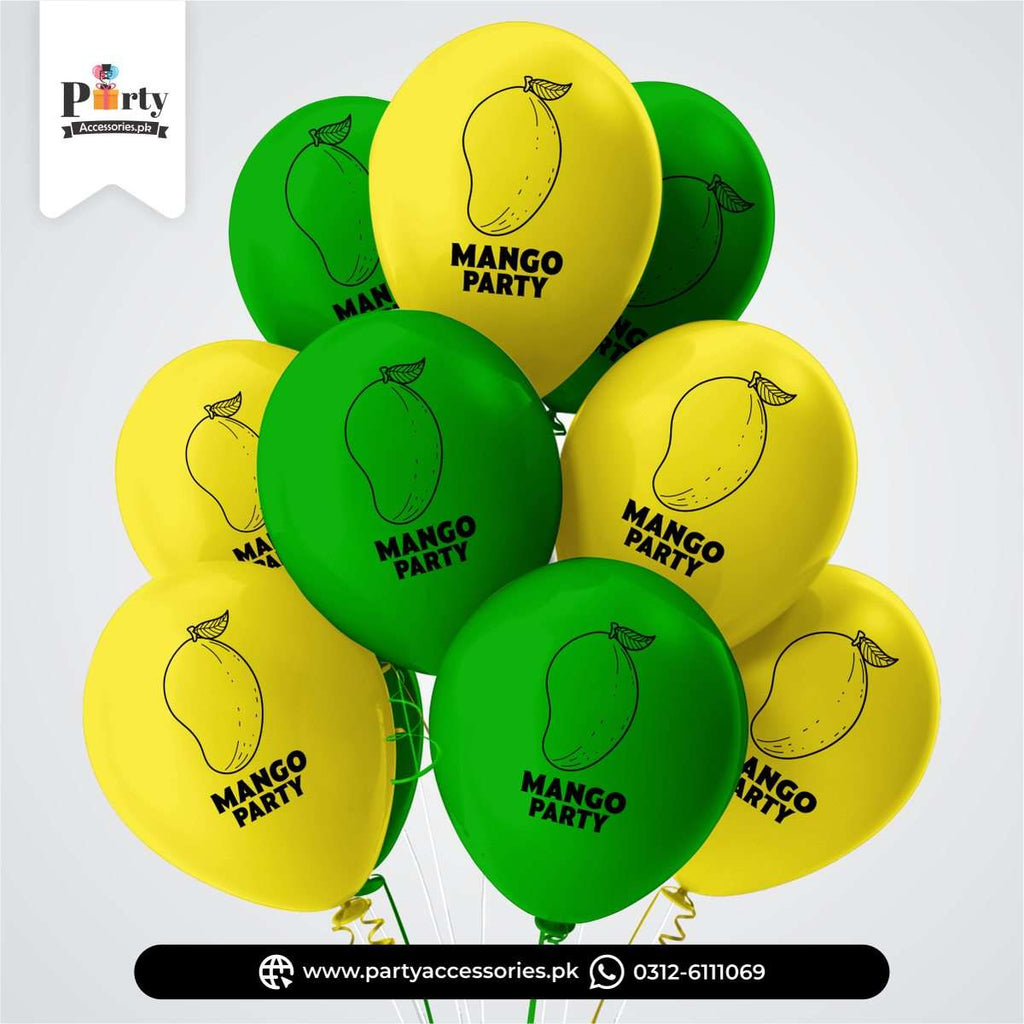 Mango Party Printed Balloons – Tropical Theme Latex Balloons 
