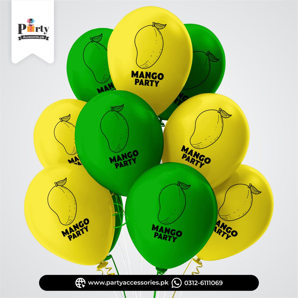 Mango Party Printed Balloons – Tropical Theme Latex Balloons 