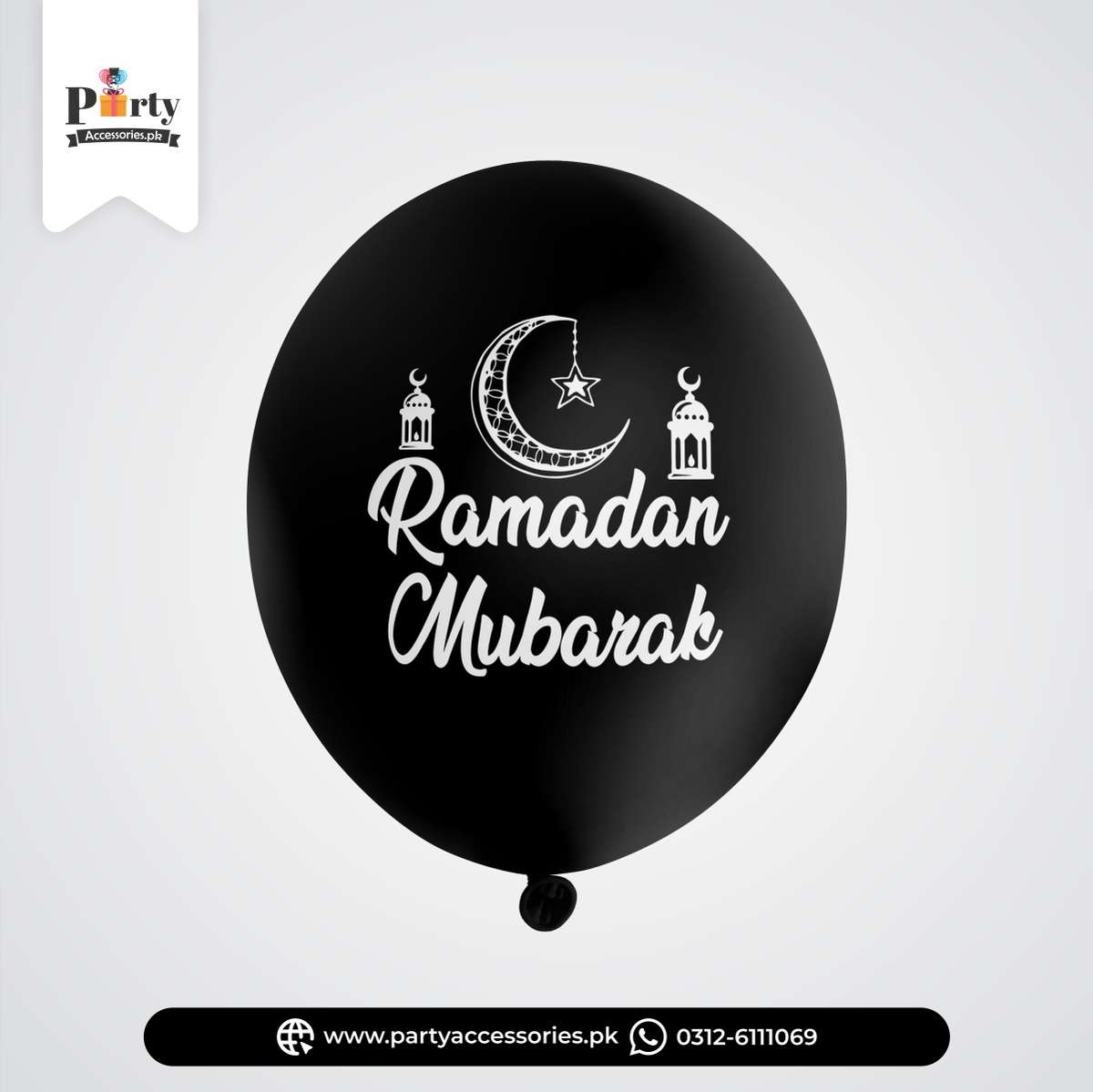 Ramadan Mubarak printed balloons
