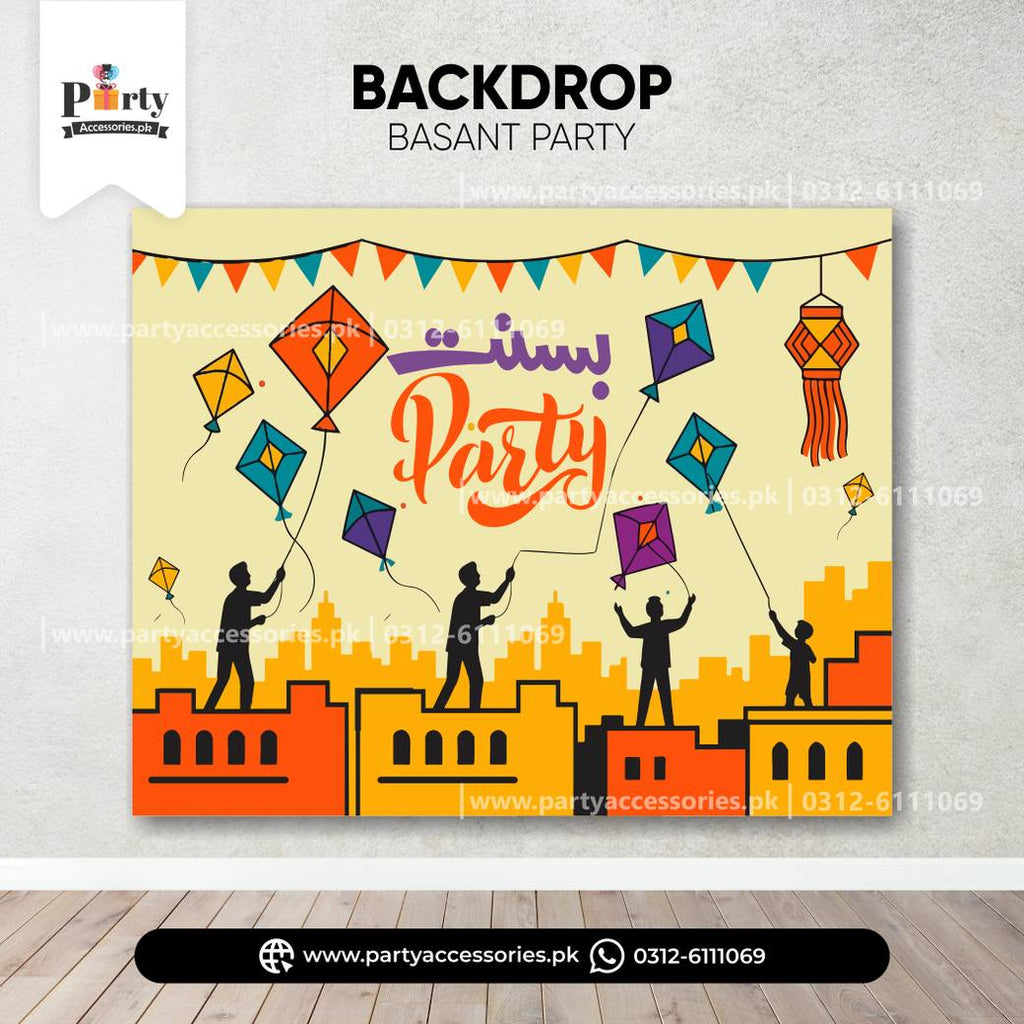Basant Festival Customized Party Backdrop – Colorful Wall Decoration