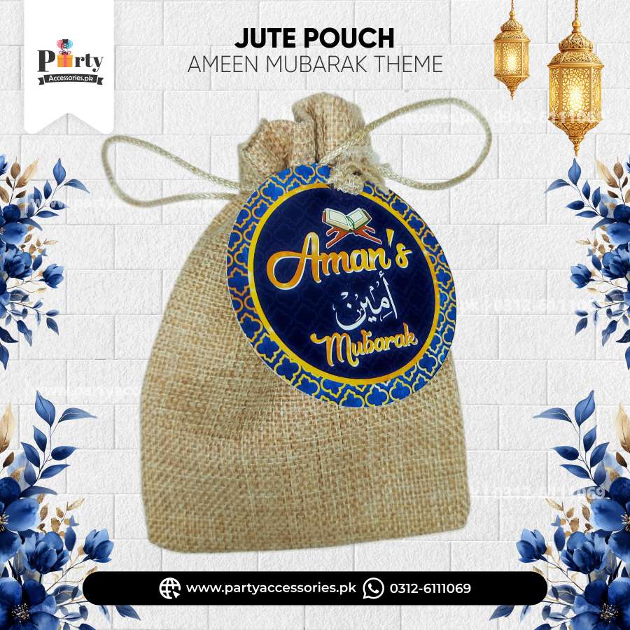 Jute Bid Pouches for Ameen Mubarak