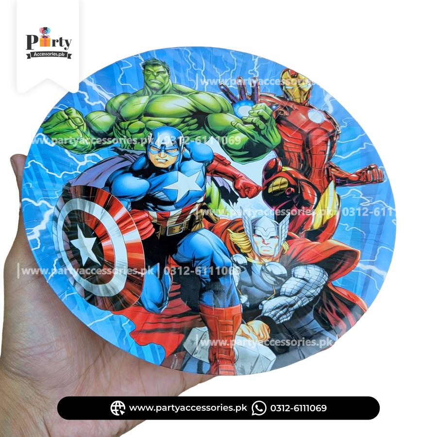 Avengers Superheroes Disposable Paper Plates 