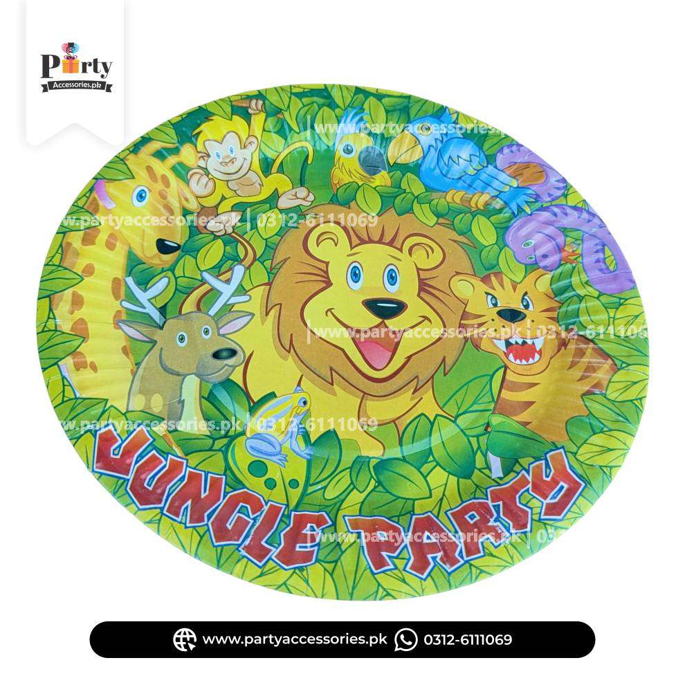 Jungle Safari Theme Disposable Paper Plates – Pack of 10 Kids Party Tableware