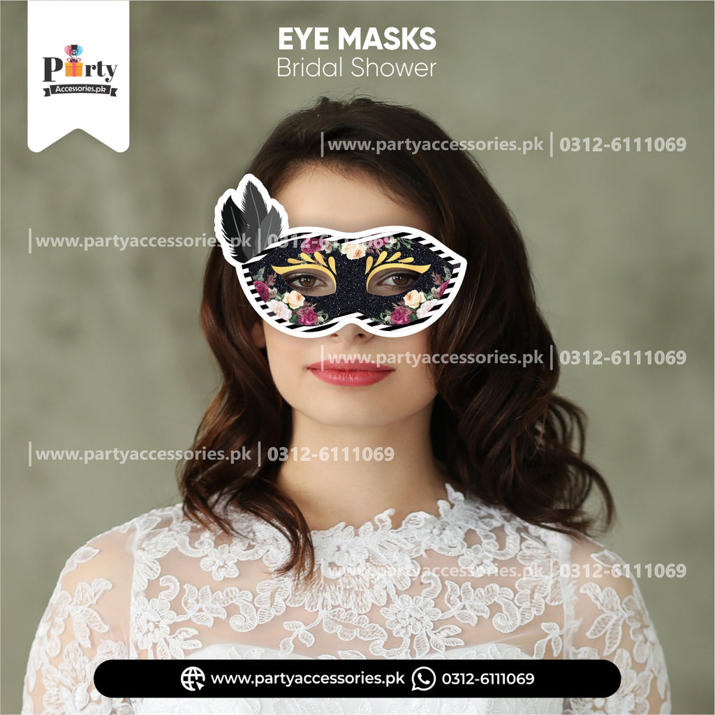 bridal shower theme customized eye face mask