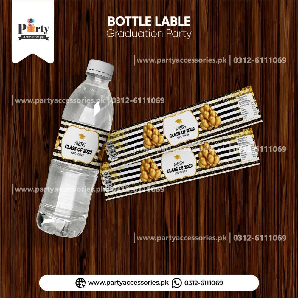 graduation party table decoration ideas bottle labels