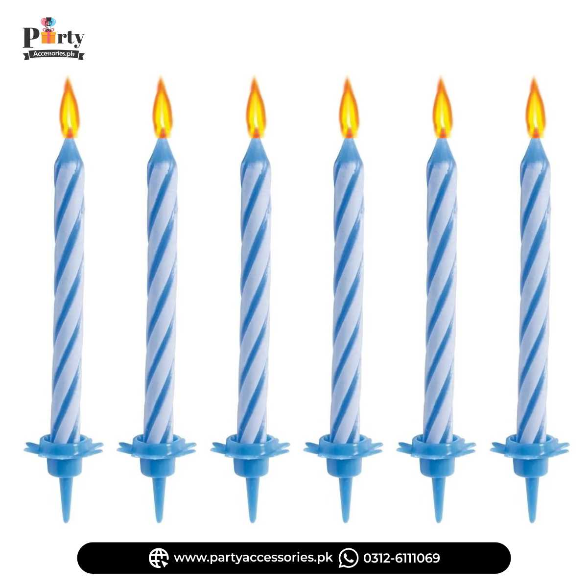 Blue color party celebration candles
