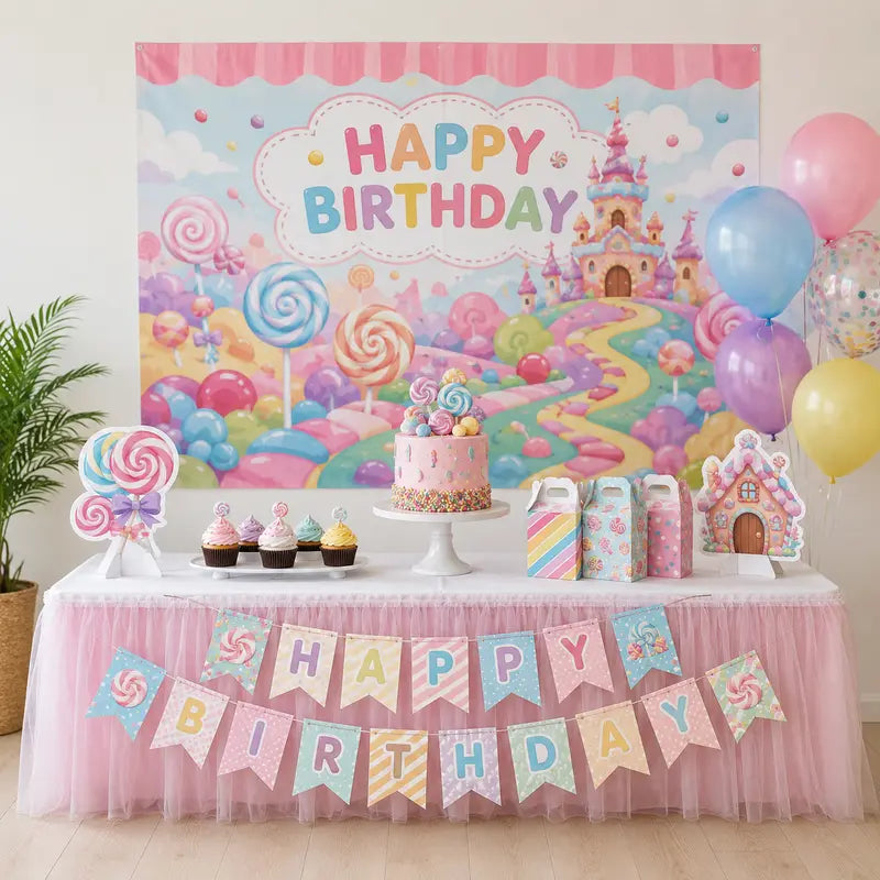candy land theme birthday party decorations