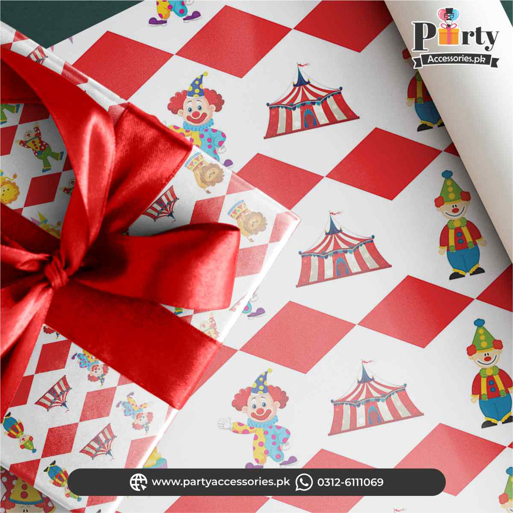 Gift wrapping sheets for Carnival Circus theme birthday party