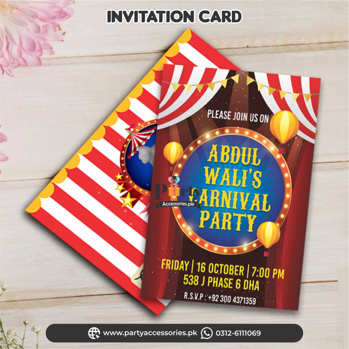 carnival circus invites