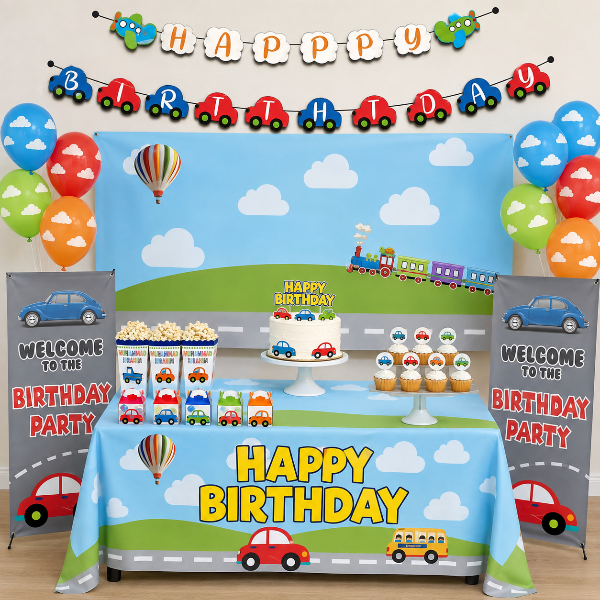 baby cars theme birthday party decorations