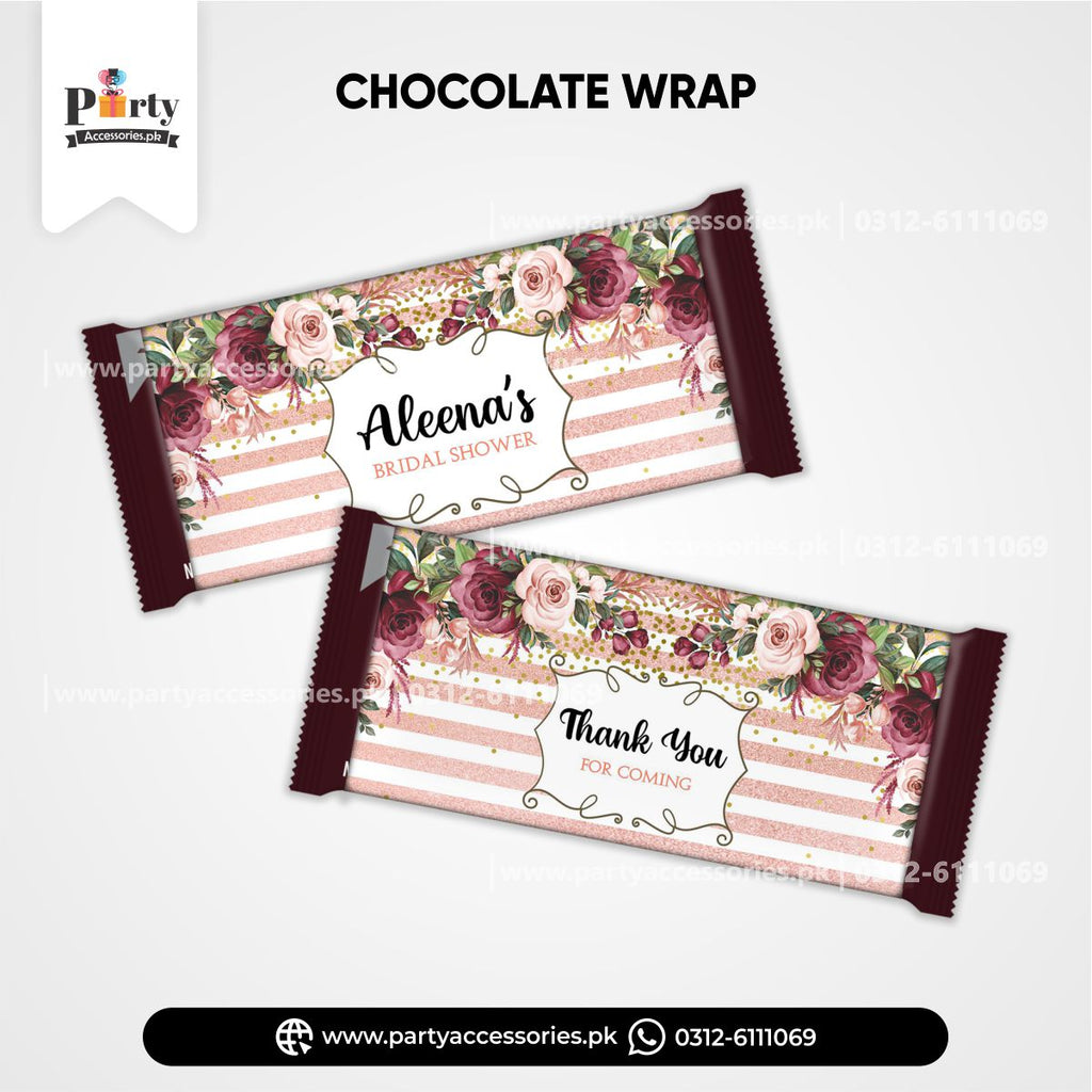 decoBridal shower ration ideas | Customized chocolate wraps amazon ideas 